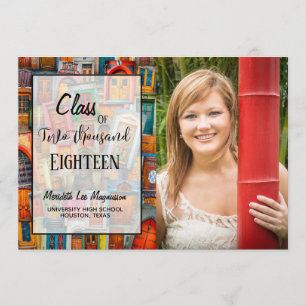 Modern Doors Quote 2 Photo High School Graduation Announcement