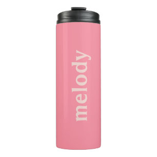 Modern dorm room pink name thermal tumbler