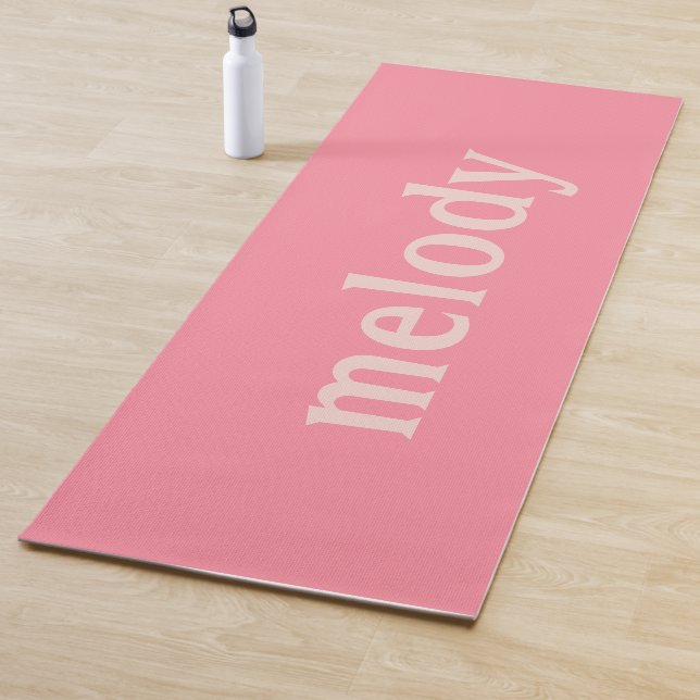 Modern dorm room pink name  yoga mat (In Situ)