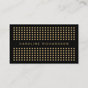 MODERN DOT DESIGN in BLACK/GOLD Business Card