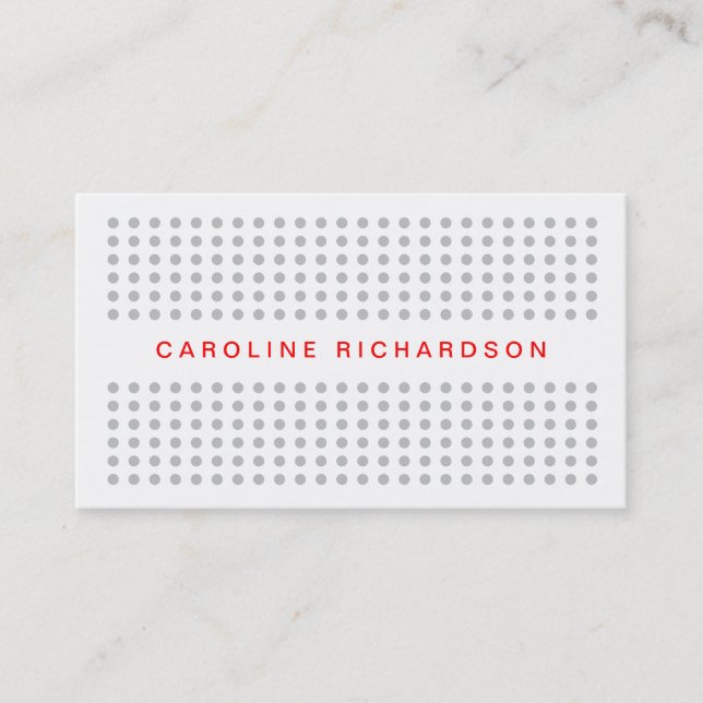 MODERN DOT DESIGN in GRAY/RED Business Card (Front)
