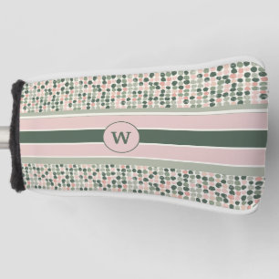 Modern Dot Pattern Monogrammed Golf Head Cover