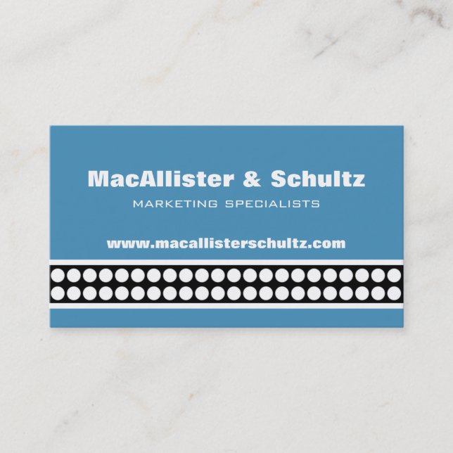Modern Dots Business Card, Light Blue Card (Front)