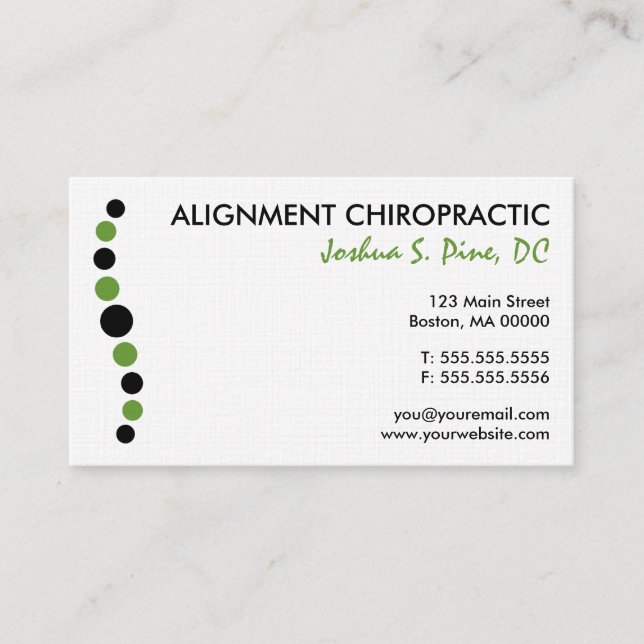 Modern Dots Chiropractic Business Card (Front)