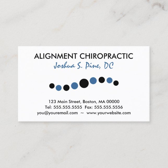 Modern Dots Chiropractic Business Cards (Front)