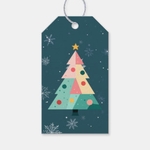 Modern Dots Christmas Tree Gift Tag