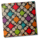 Modern Dots Contemporary Circles Tile<br><div class="desc">Contemporary Circles Modern Polka Dot Pattern ceramic tile. Everybody loves an interesting polka dot pattern! Lime Green, Hot Pink, Purple, Orange, Turquoise, on a Tan and Black. Whether you want to use this tile as a little coaster or trivet for a drink or plate... or you want to go big...</div>