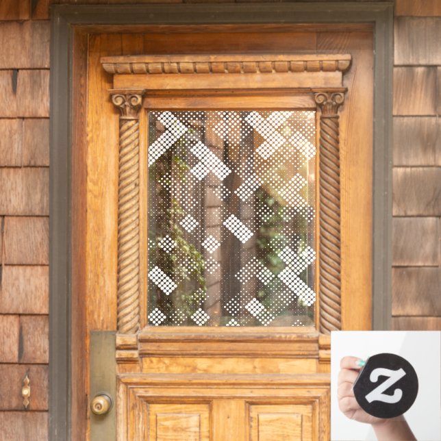 Modern Dots Geometric Halftone Pattern Privacy (Home Door)