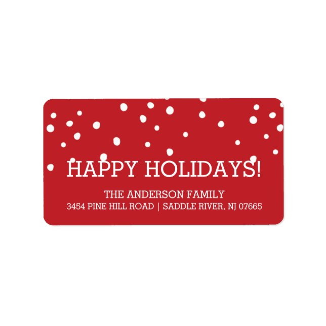 Modern Dots Holidays Christmas Return Address Label (Front)