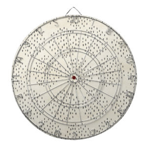 Modern Dots Ivory & Black Tiny Dot Print Dartboard