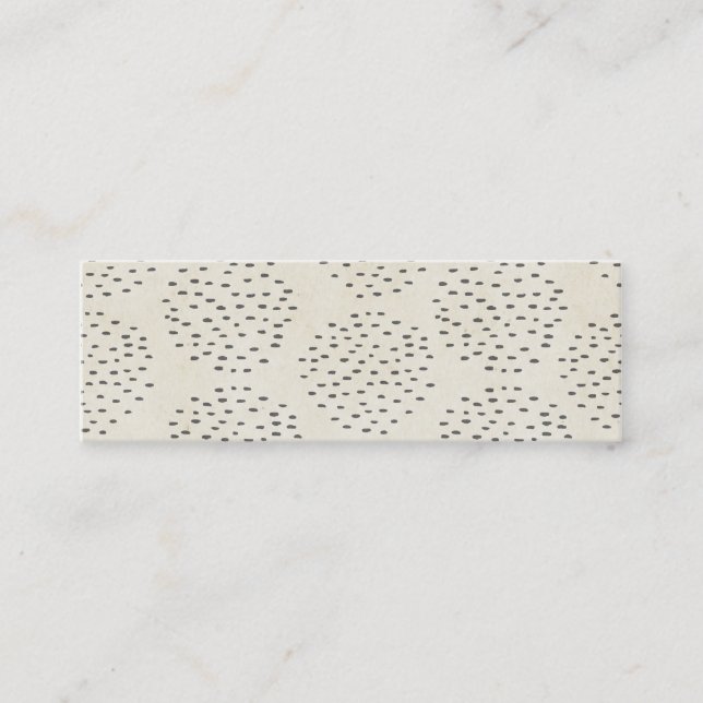 Modern Dots Ivory & Black Tiny Dot Print Mini Business Card (Front)