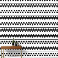 Modern dots Minimalist Black White Line Peel Stick