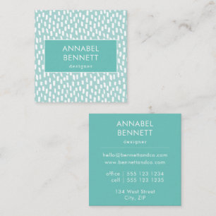 Modern Dots Mint Aqua Green Pattern Square Business Card