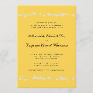 Modern Dots & Straw Wedding Invitation (yellow)