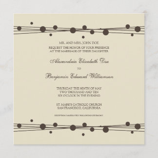 Modern Dots & Straw Wedding Invite 2 (chocolate)