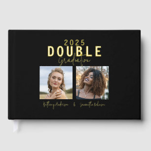 Modern Double Celebration Graduation Guest Book