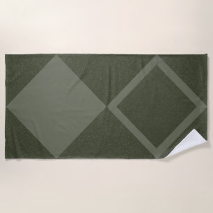 Modern Double Diamond Beach Towel – Moss Green