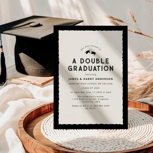 Modern Double Graduation Party Invitation (Creator Uploaded)