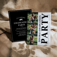 Modern Double Graduation Party Photo Collage