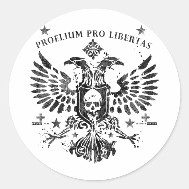 Modern Double Head Eagle Classic Round Sticker (Front)