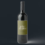 Modern Double Merry Christmas Wine Label<br><div class="desc">Impress the host with this personalised gift. Stick it on a nice bottle of wine and they're sure to know who its from!</div>