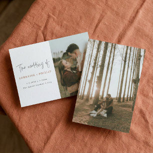 Modern double photo simple wedding Invitation