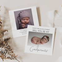 Modern Double Sided Photo Godparent Proposal