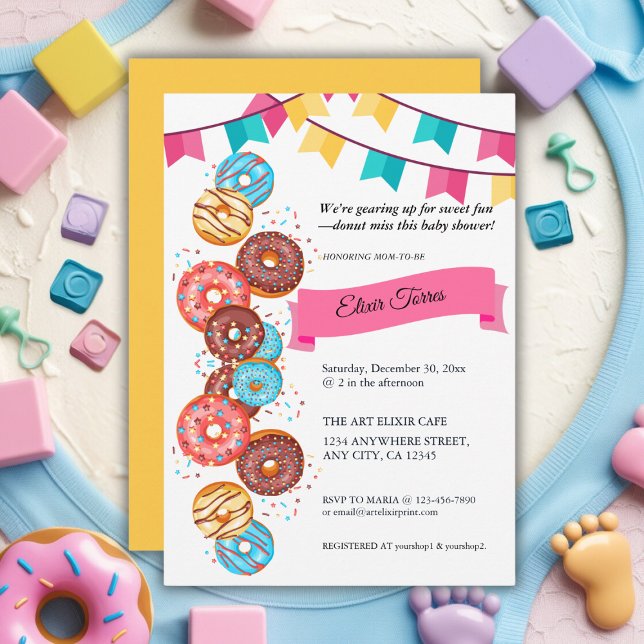 Modern Doughnut Baby Sprinkles Baby Shower Invitat Invitation (Creator Uploaded)