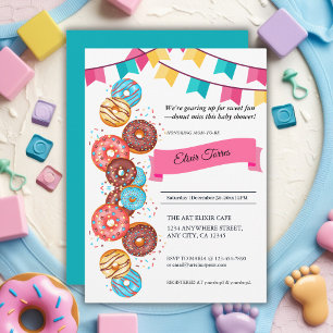 Modern Doughnut Baby Sprinkles Baby Shower Invitation