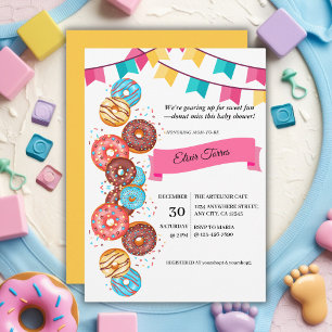 Modern Doughnut Baby Sprinkles Baby Shower Invitation