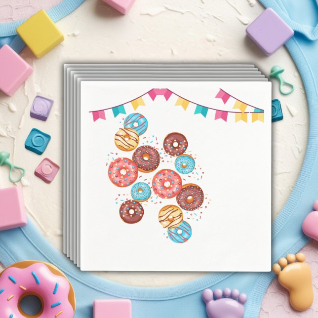 Modern Doughnut Baby Sprinkles Baby Shower Napkin (Creator Uploaded)