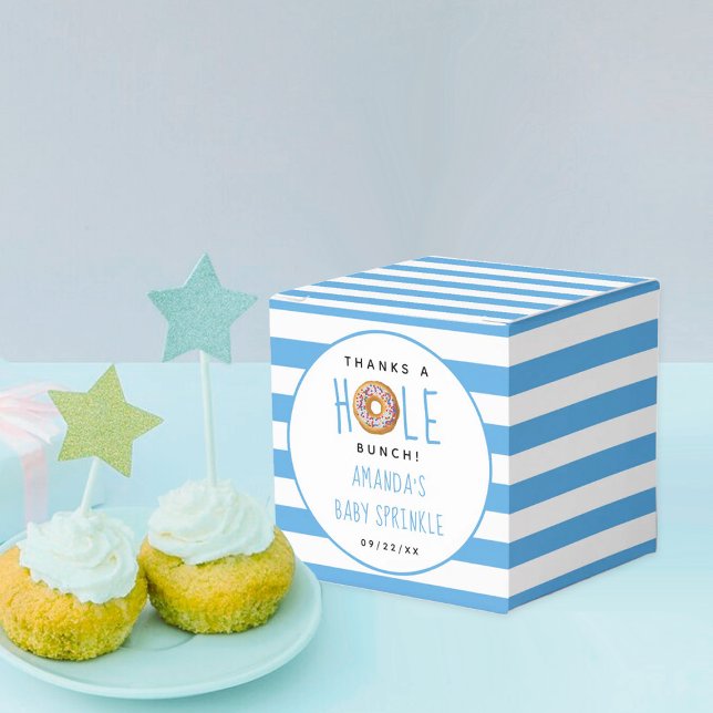 Modern Doughnut Boys Baby Shower Sprinkle Favour Box (Creator Uploaded)