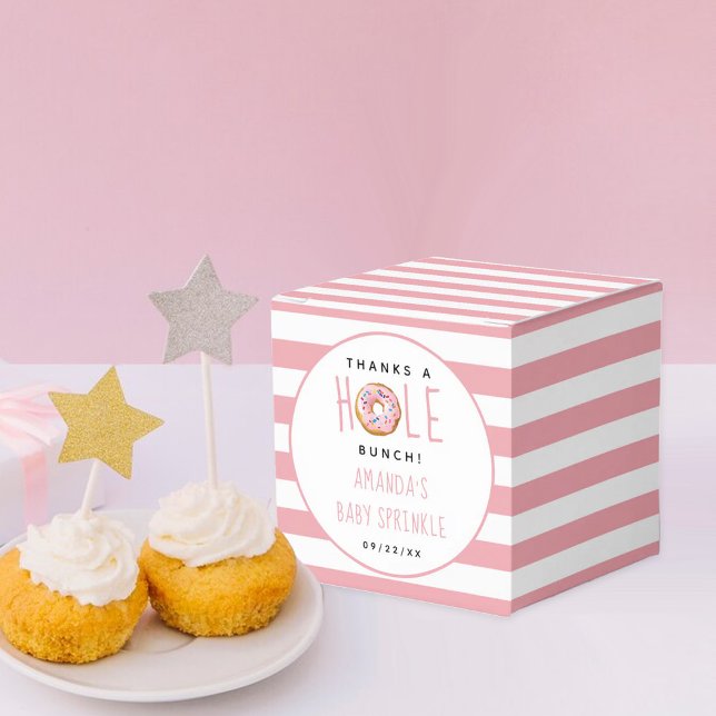 Modern Doughnut Girls Baby Shower Sprinkle Favour Box (Creator Uploaded)
