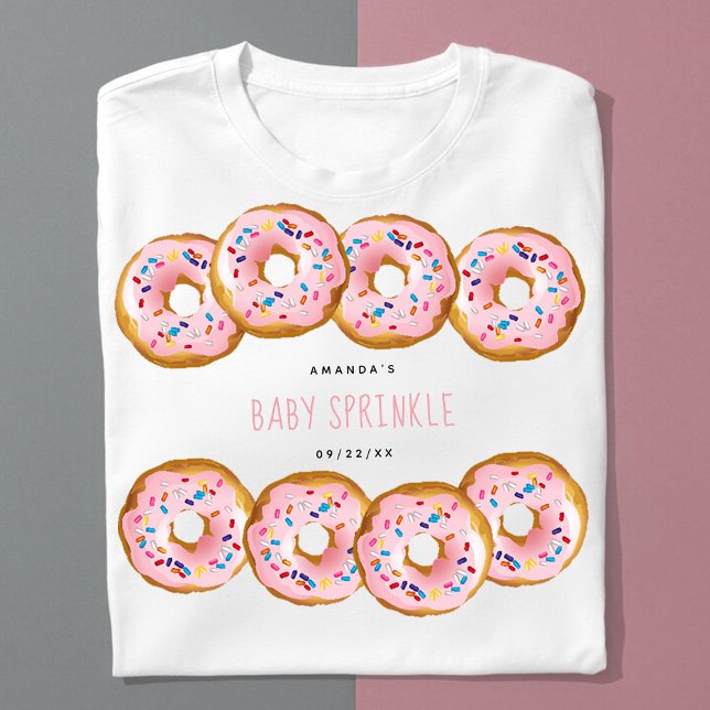 Modern Doughnut Girls Baby Shower Sprinkle T-Shirt (Creator Uploaded)