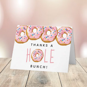 Modern Doughnut Girls Baby Shower Sprinkle Thank You Card