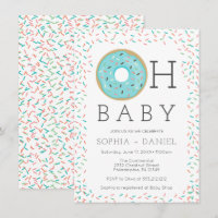 Modern Doughnut Sprinkles Baby Shower Invitation C
