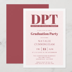 Modern DPT Doctor of Physical Therapy Graduation Invitation