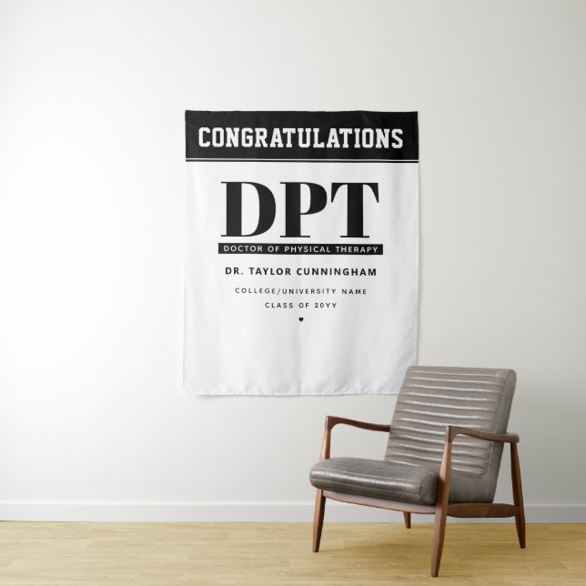 Modern DPT Doctor of Physical Therapy Graduation Tapestry (In Situ)
