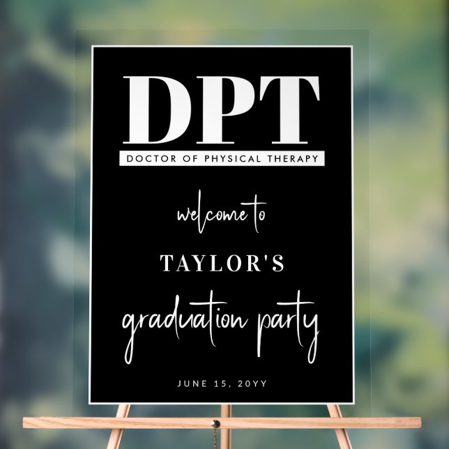 Modern DPT Doctor of Physical Therapy Welcome Sign (Neutral)