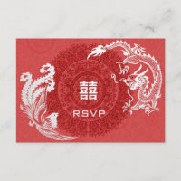 Modern Dragon-Phoenix Chinese Wedding RSVP