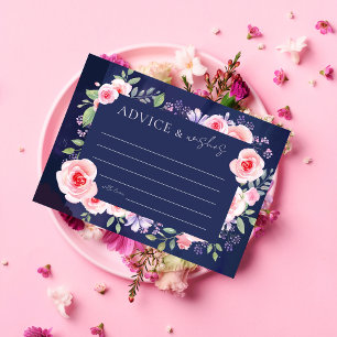 Modern Dreamy Floral Bridal Shower Advice & Wishes Enclosure Card