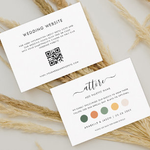 Modern Dress Code Wedding Attire for Guest QR Code Enclosure Card