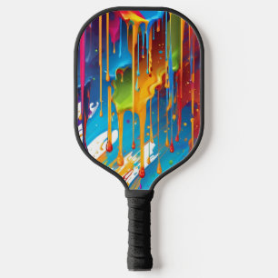 Modern Dripping Paint Pickleball Paddle