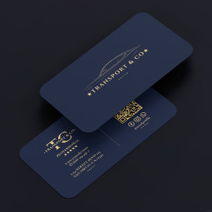 Modern Driver Auto Elegant Navy Car Business Card
