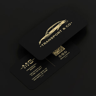 Modern Driver Car Rental Executive Chauffeur Black Business Card