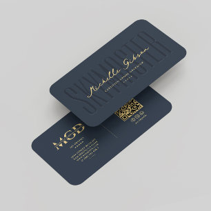 Modern Drone Pilot UAV Monogram Elegant Blue Business Card