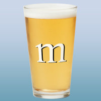 Modern Drop Shadow Monogram Initial Beer