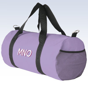 Modern Drop Shadow Monogram Initials Lilac Duffle Bag