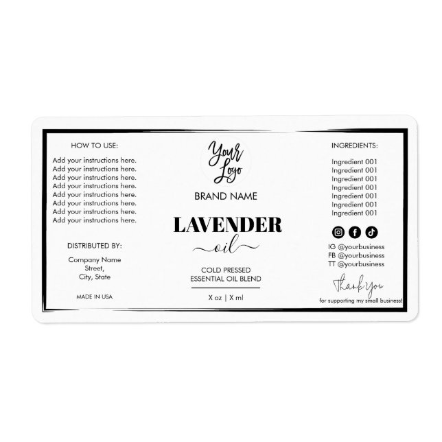 Modern Dropper Bottle Product Label Logo (Front)