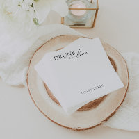 Modern "Drunk in Love" Napkins for Wedding Bar